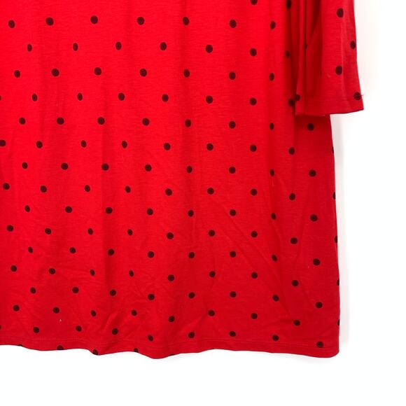 SOLD Old Navy Shift Dress Womens Size Medium Red Black Polka Dots Long Sleeve - Picture 5 of 8